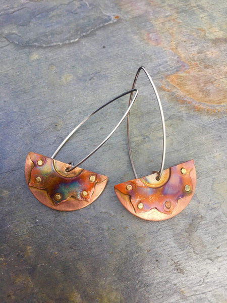 Summer Solstice Sunshine Earrings HAND SAWN ONE OF A KIND PAIR
