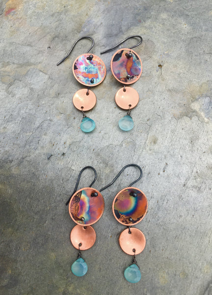 Three Tier with Chalcedony earrings