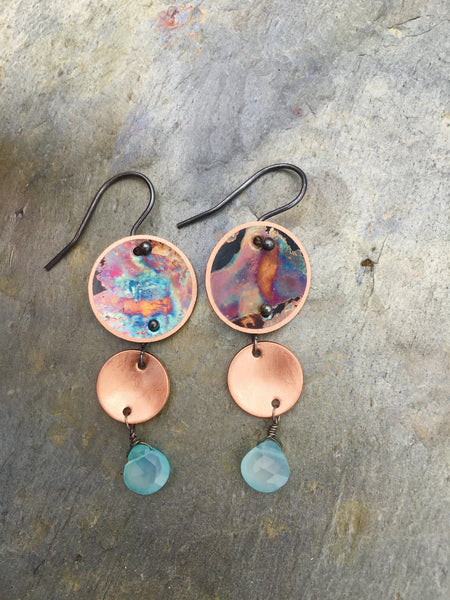 Three Tier with Chalcedony earrings