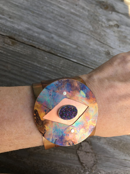 Warrior Princess Cuff with Druzy ONE OF A KIND SIGNATURE PIECE