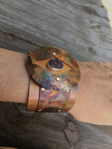 Warrior Princess Cuff with Druzy ONE OF A KIND SIGNATURE PIECE