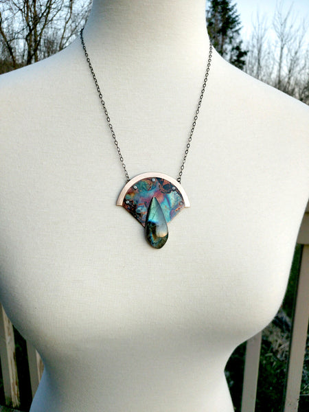 Labradorite Peacock Necklace. ONE OF A KIND SIGNATURE PIECE
