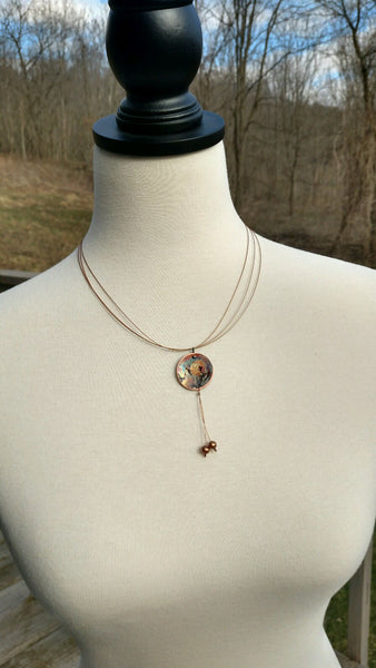 Concave Circle with Pearl Cascade Necklace CUSTOMER FAVORITE